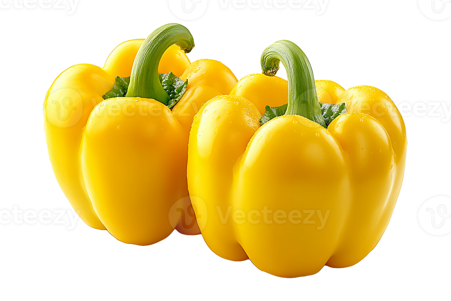 Yellow bell pepper isolated on transparent background. png