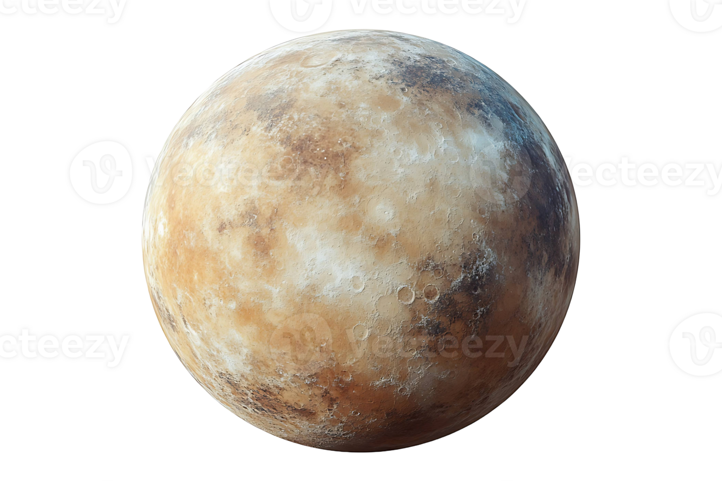 The planet Mercury or an alien planet isolated on transparent background. png