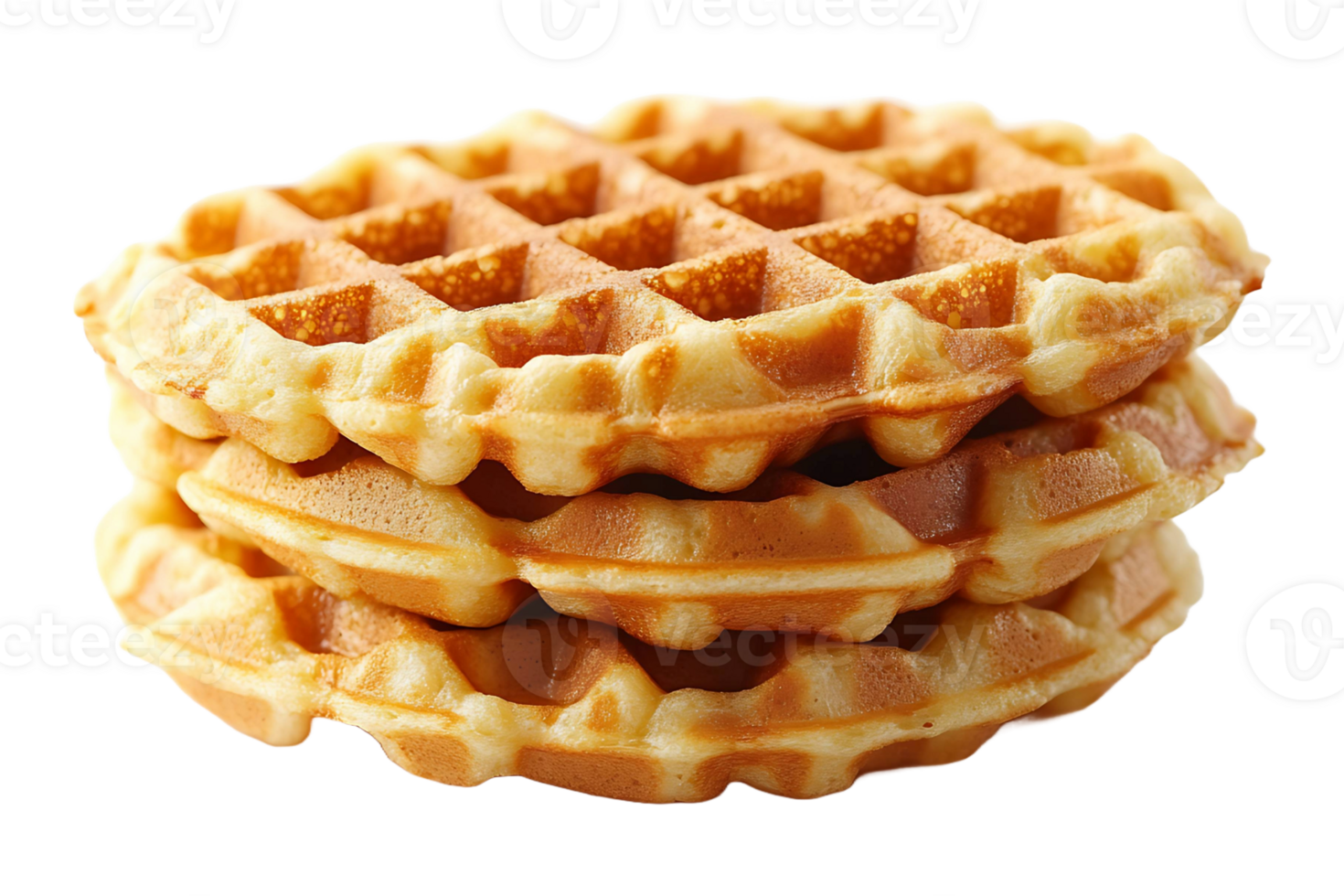 Waffle stack isolated on transparent background. png