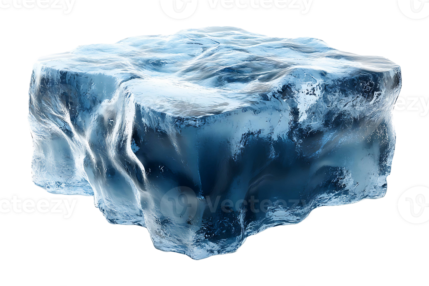 Water cube podium isolated on transparent background. png