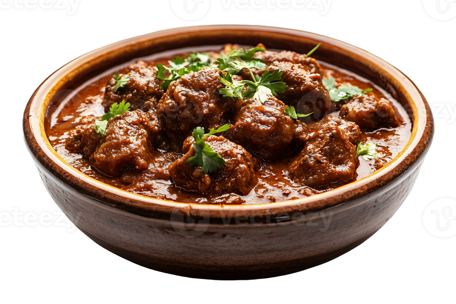 Vindaloo dish isolated on transparent background. png