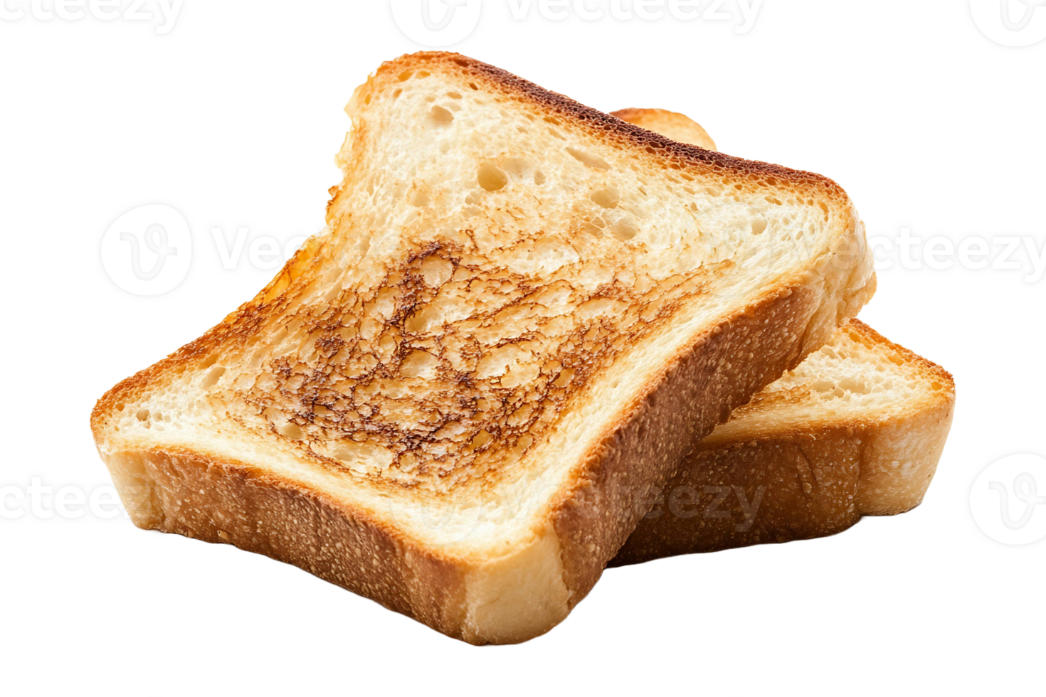 Toasted bread slice isolated on transparent background. png