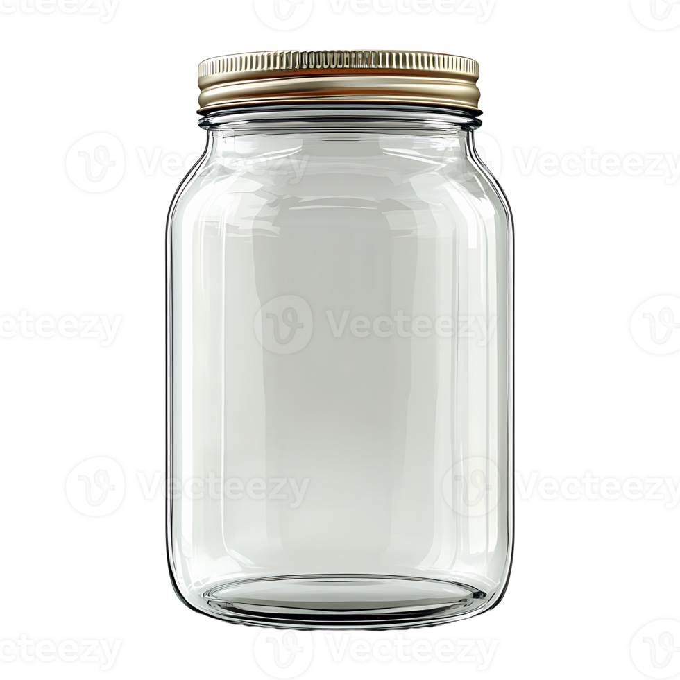 Empty glass jar isolated on transparent background. png