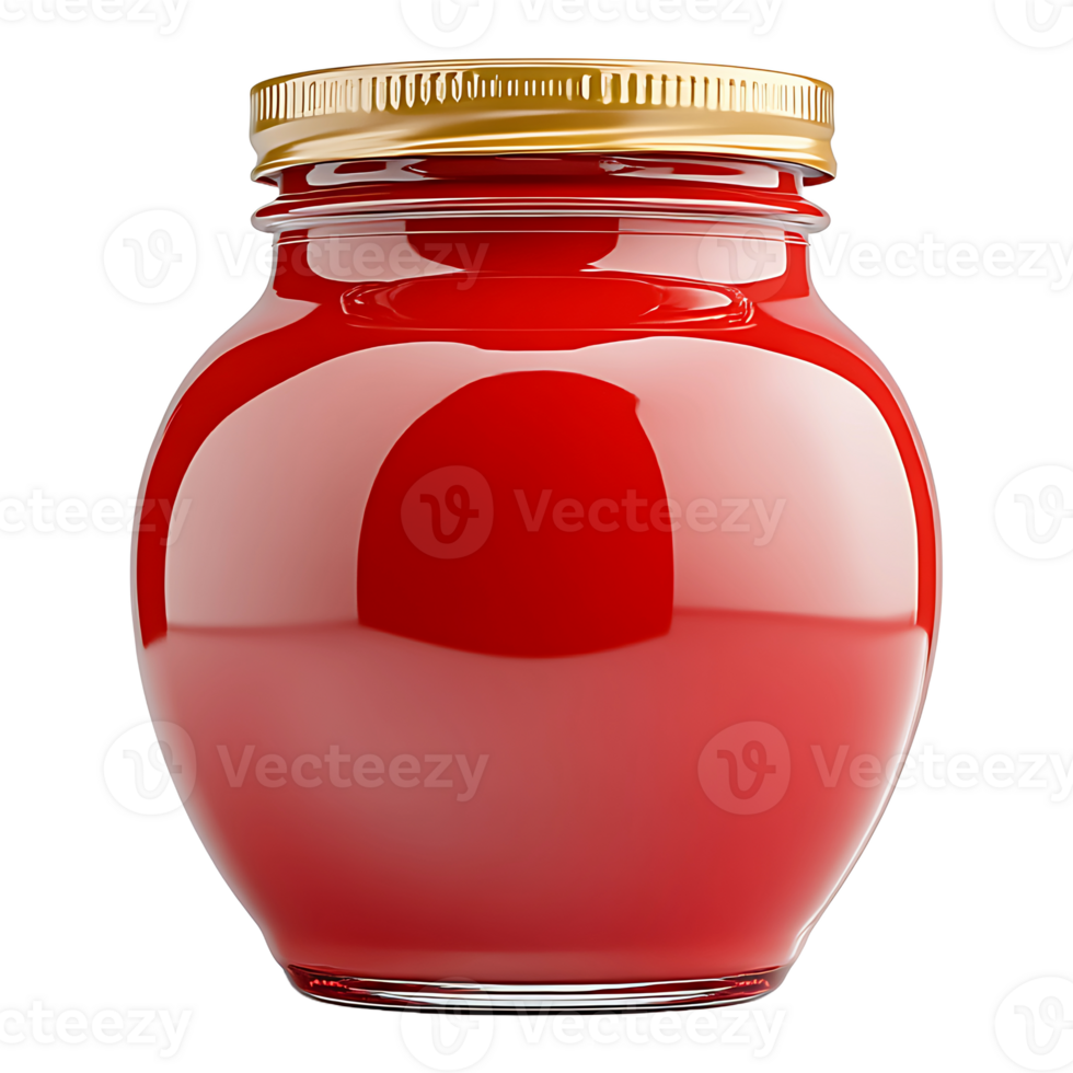 Empty tomato sauce jar mockup isolated on transparent background. png