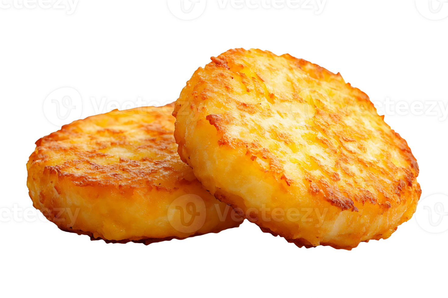 Flying hash browns isolated on transparent background. png