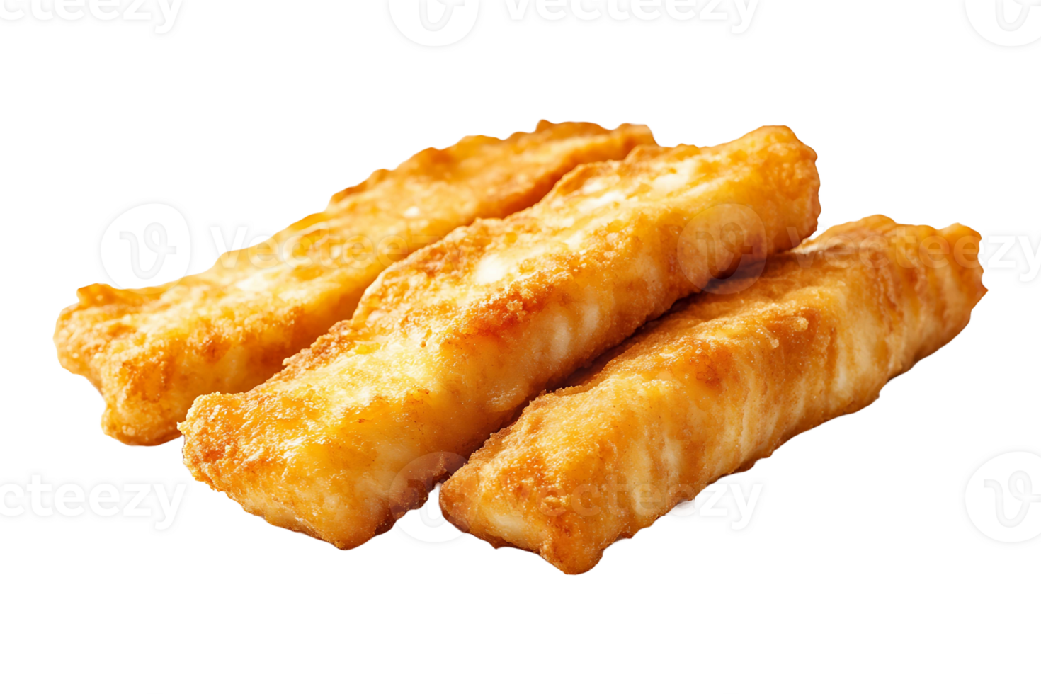 Fried fish fillets isolated on transparent background. png