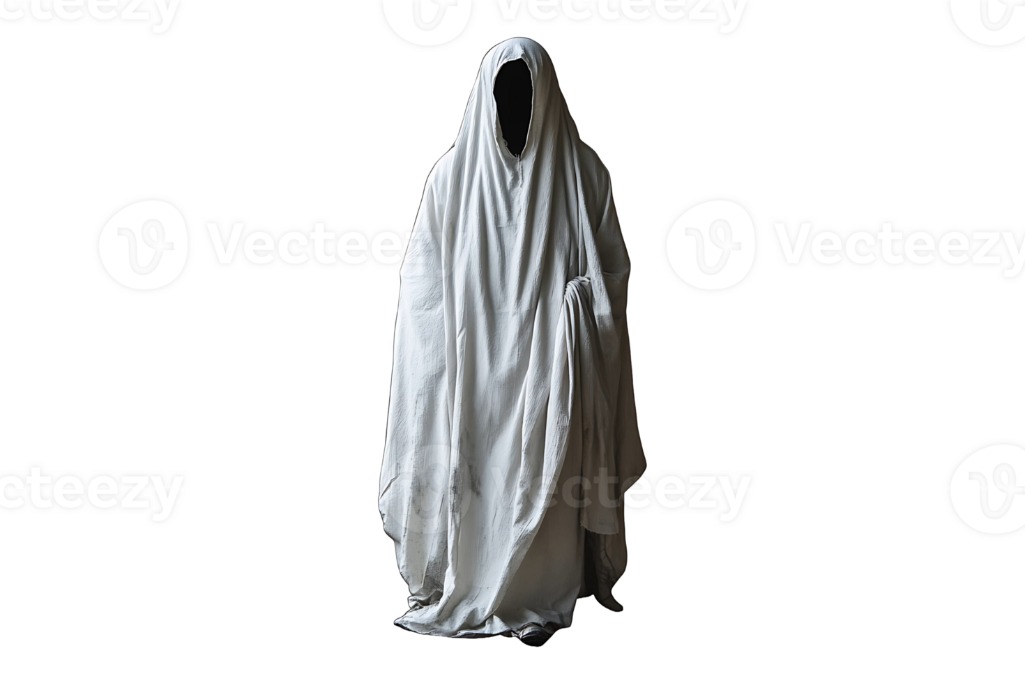Ghost costume for Halloween isolated on transparent background. png