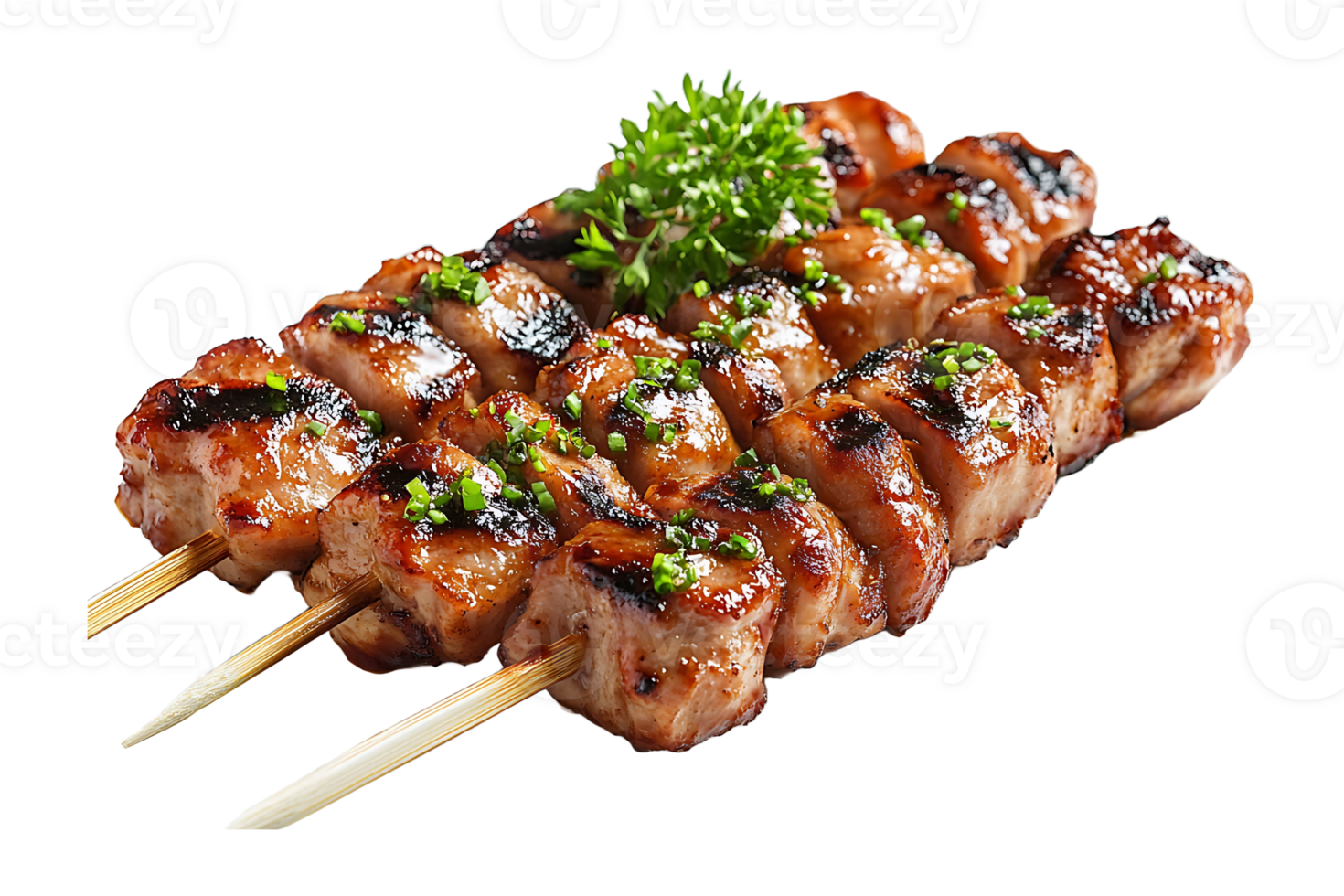 Grilled yakitori isolated on transparent background. png