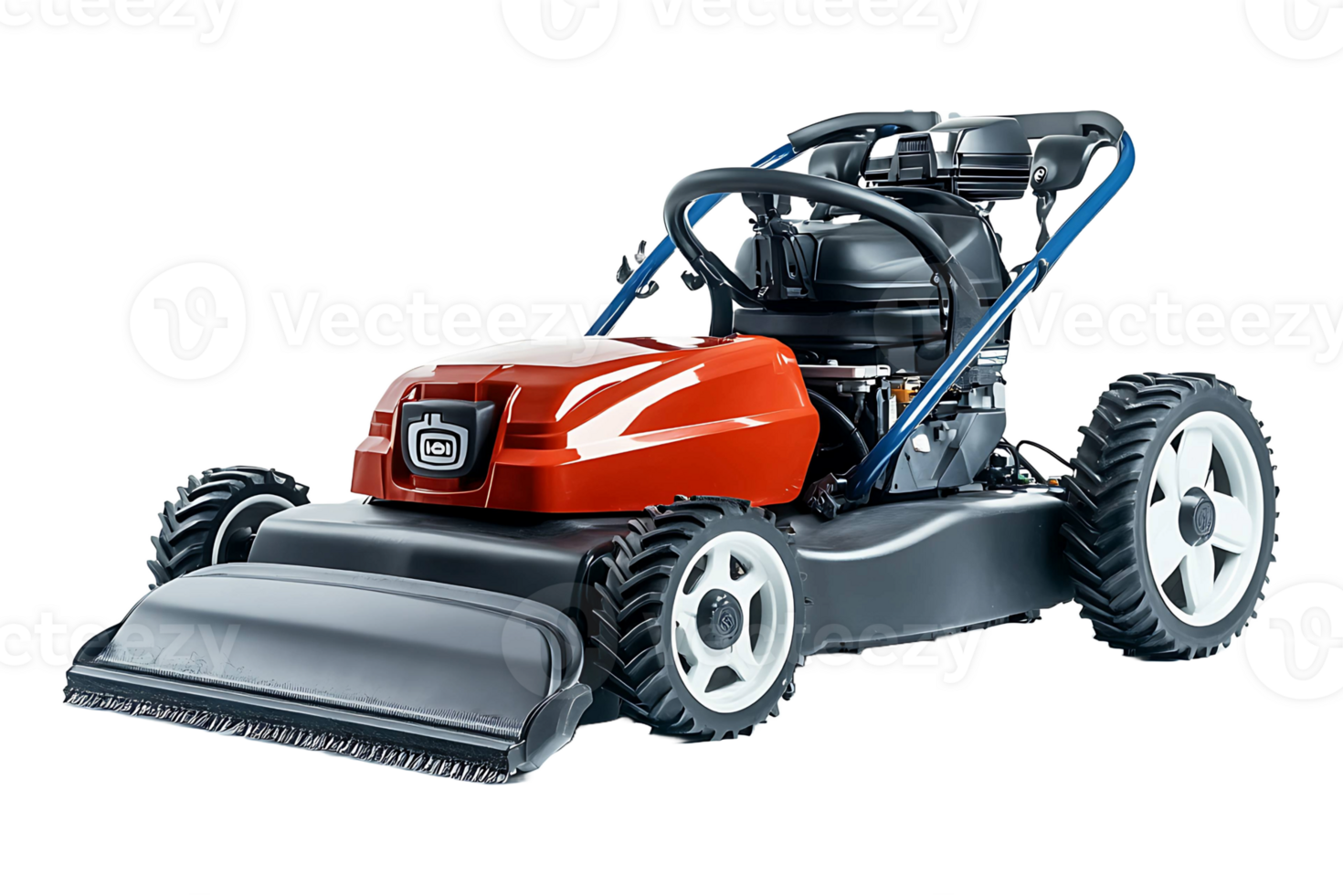 Lawn mowing machine isolated on transparent background. png