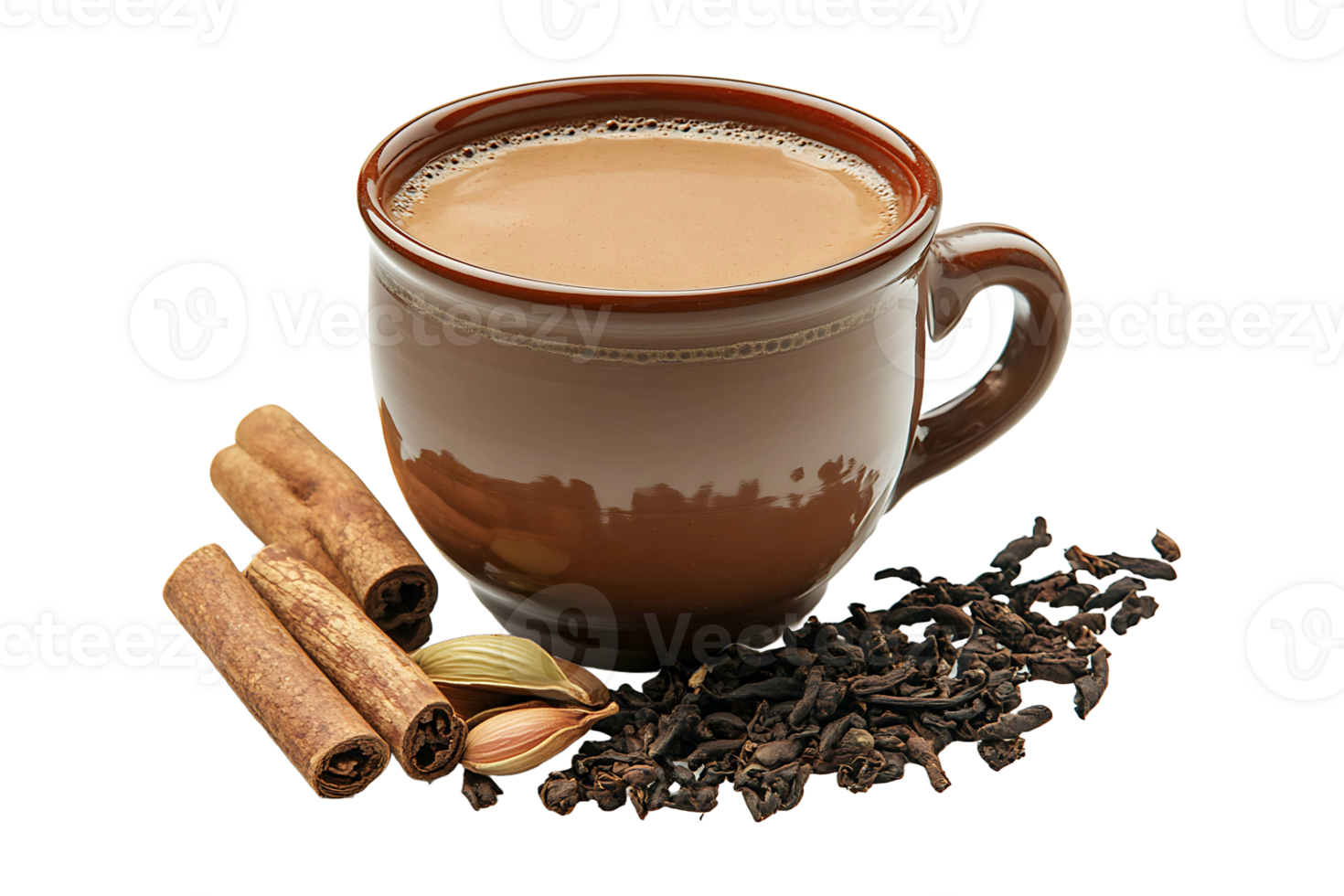 Masala chai isolated on transparent background. png
