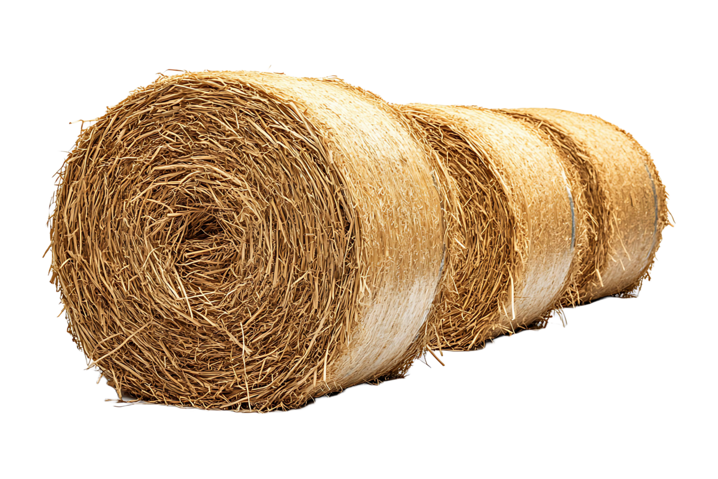 Hay bales isolated on transparent background. png