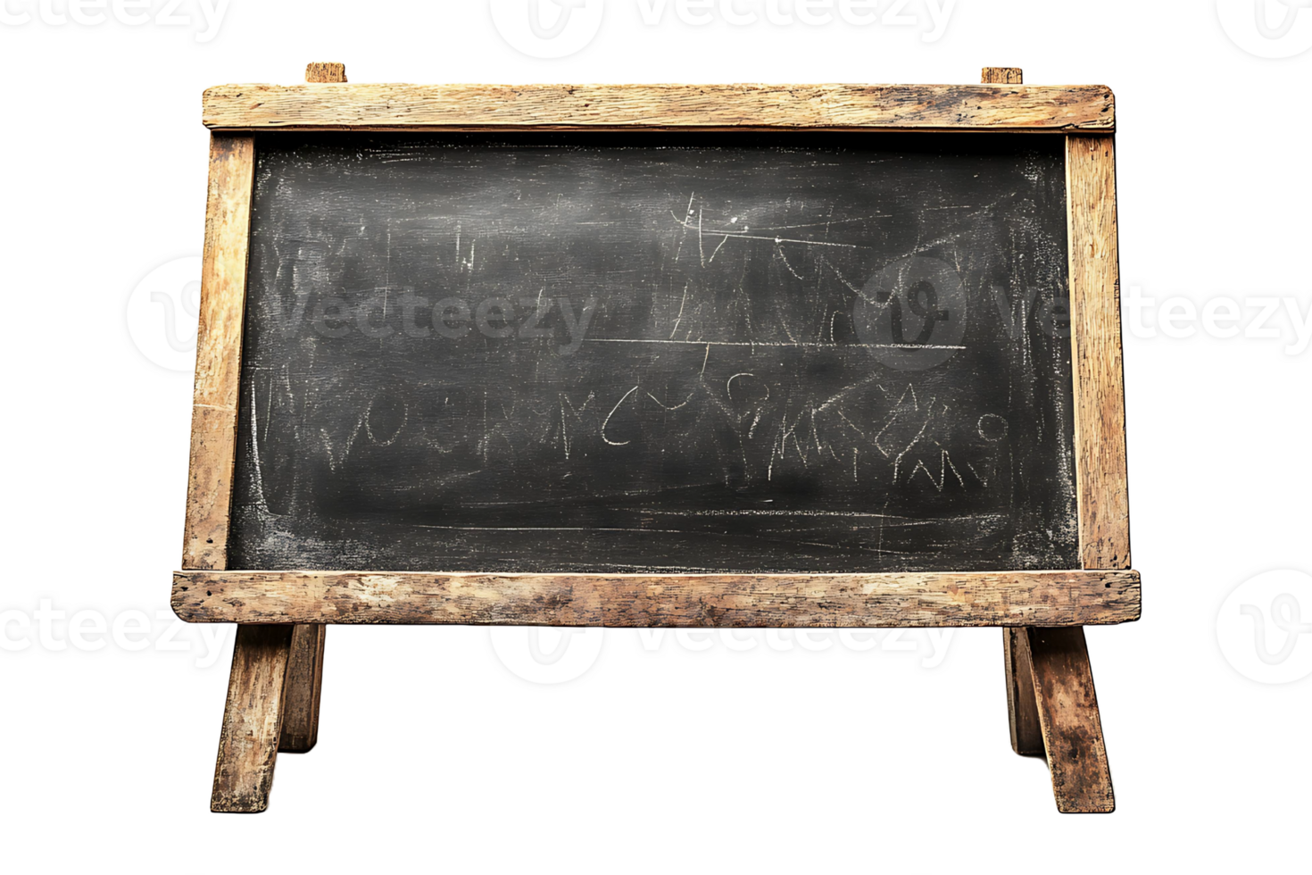 Outdoor chalkboard mockup isolated on transparent background. png