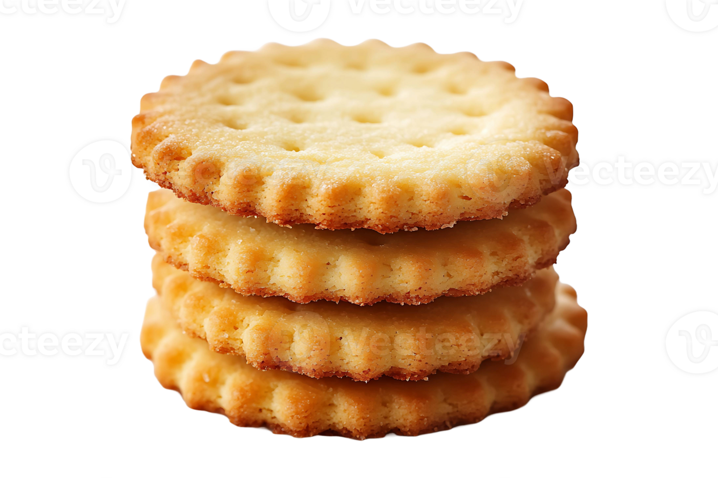 Plain butter cookies isolated on transparent background. png