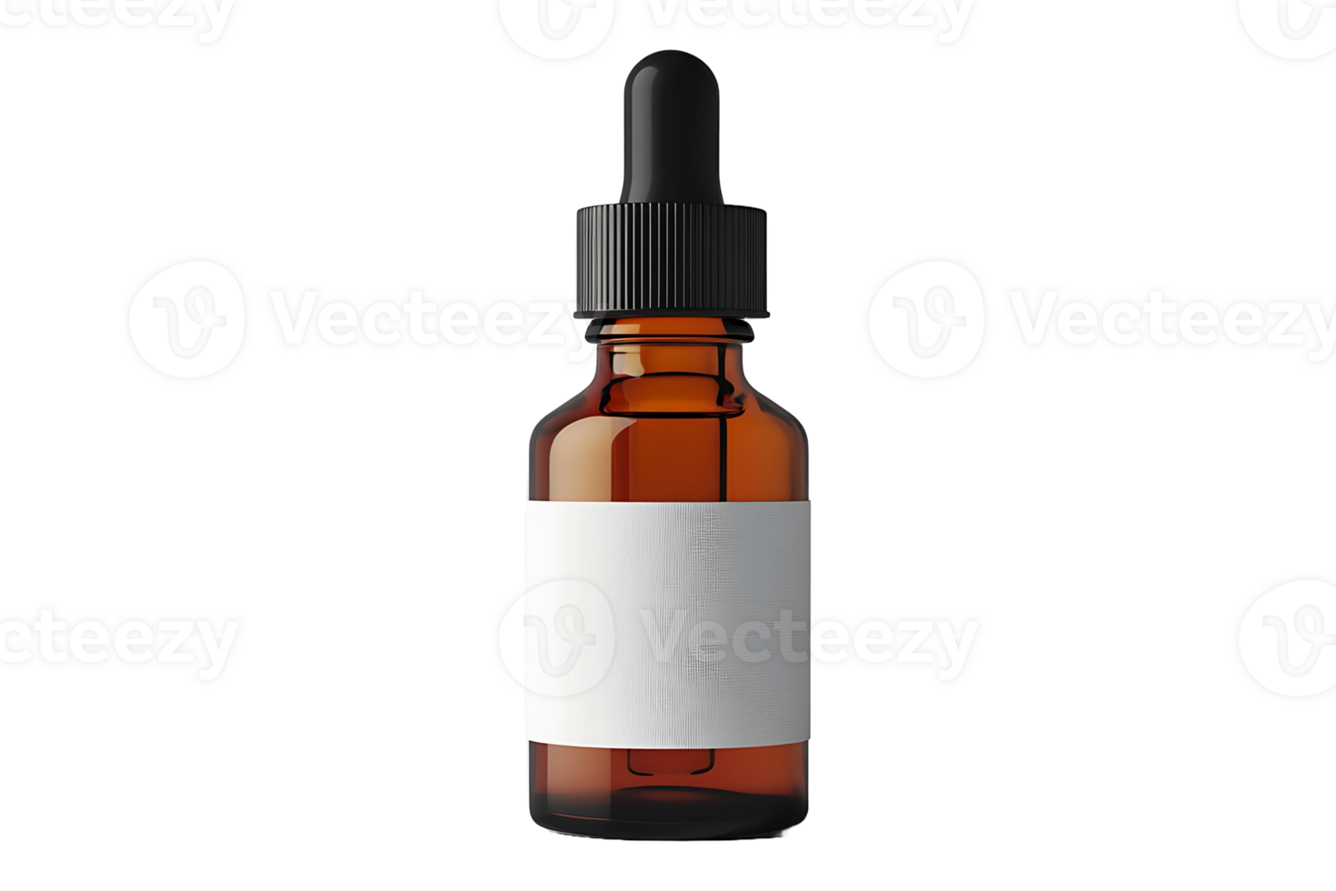 Small dropper bottle with label isolated on transparent background. png