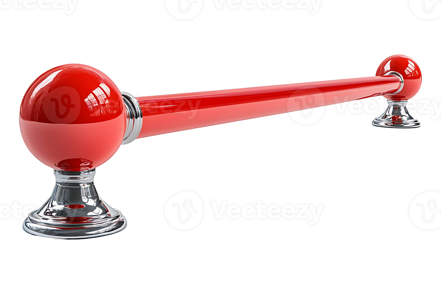 Red queue line pole isolated on transparent background png