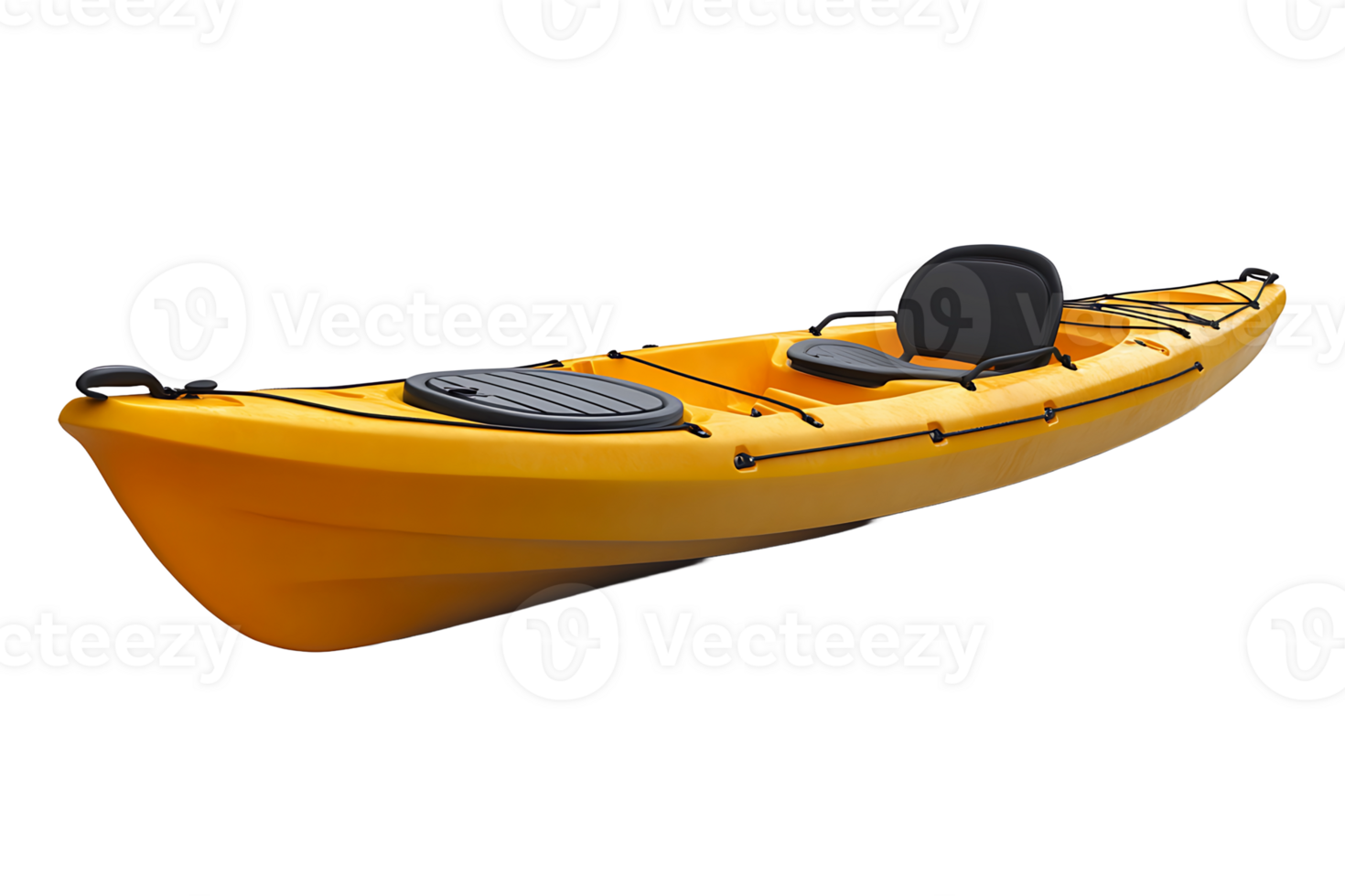 Yellow kayak isolated on transparent background. png