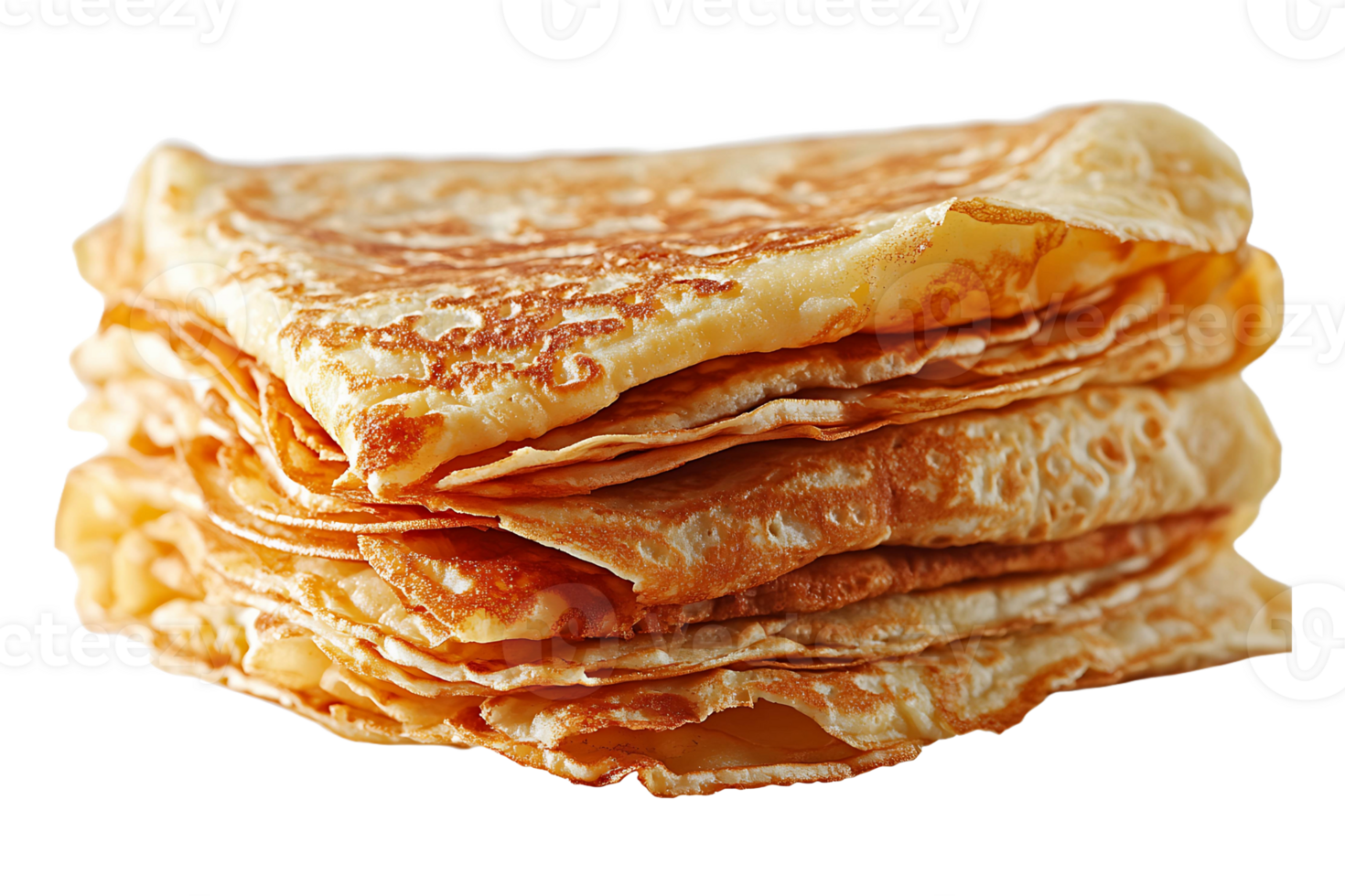 Stack of crepes isolated on transparent background. png