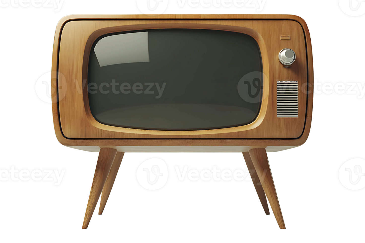 Retro TV mockup isolated on transparent background png