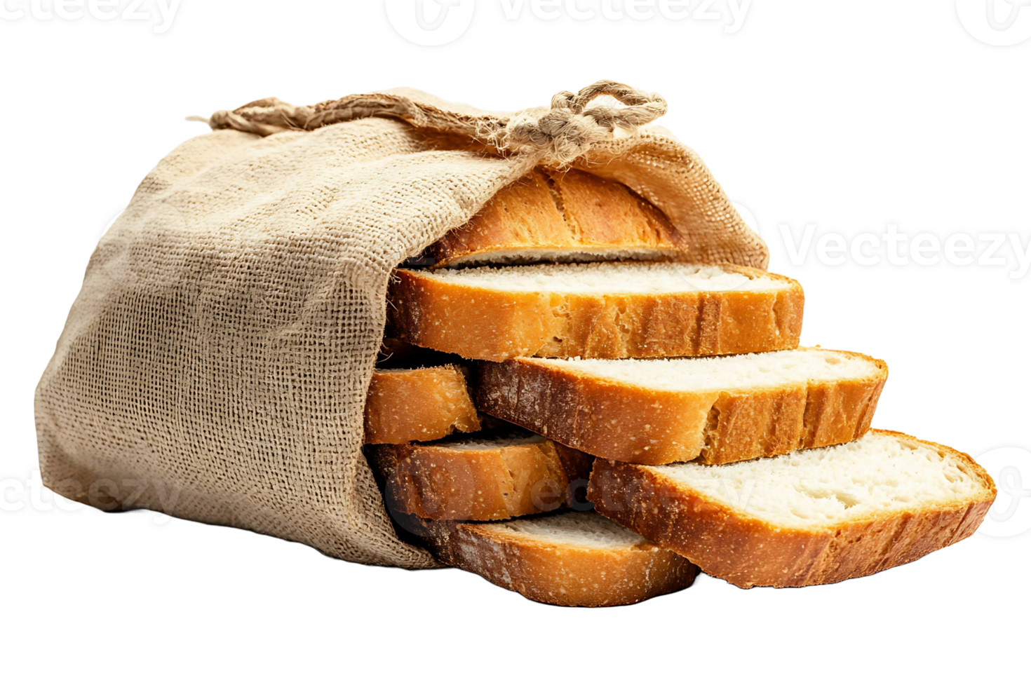 Sliced bread in a bag isolated on transparent background. png
