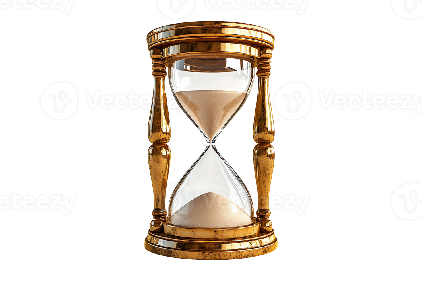 Sand timer hourglass isolated on transparent background. png