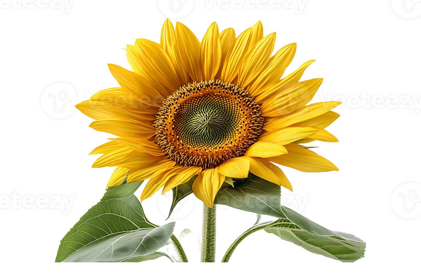 Sunflower bloom isolated on transparent background. png