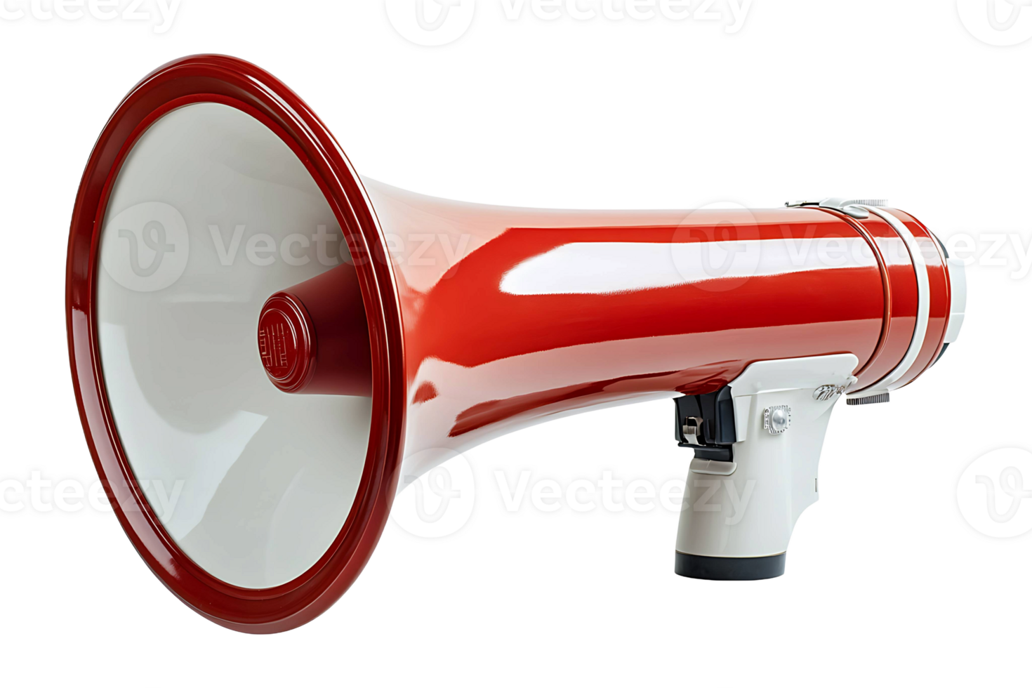Red and white megaphone isolated on transparent background png
