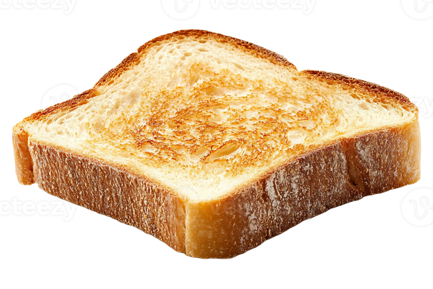 Toasted bread slice isolated on transparent background. png