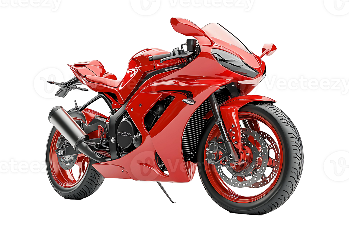 Red sports bike isolated on transparent background png