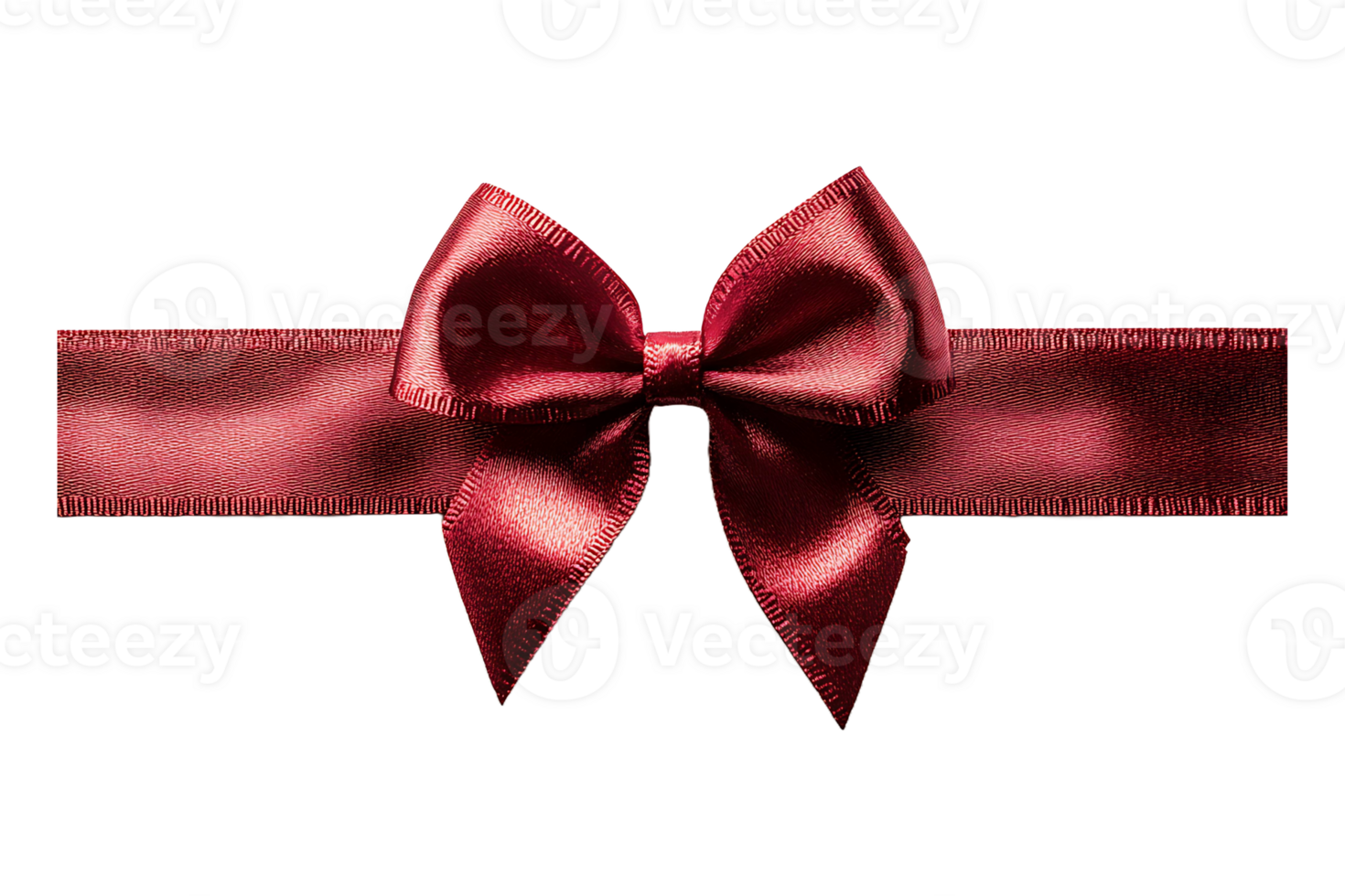 Red ribbon and bow isolated on transparent background png