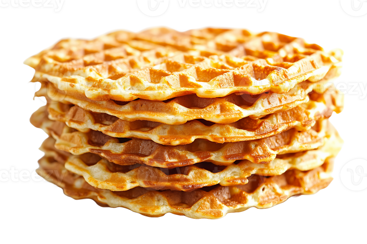 Waffle stack isolated on transparent background. png