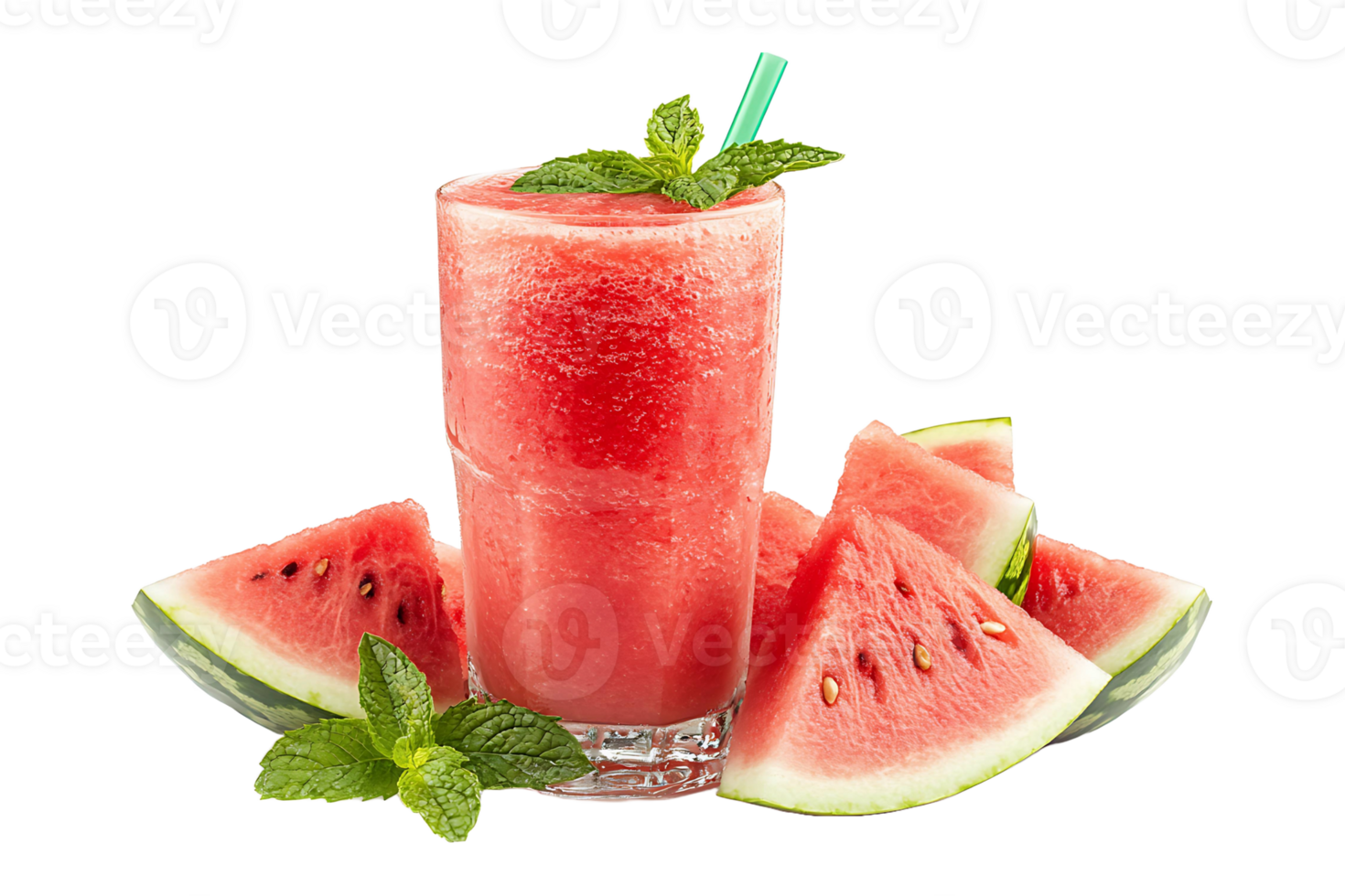 Watermelon smoothie isolated on transparent background. png