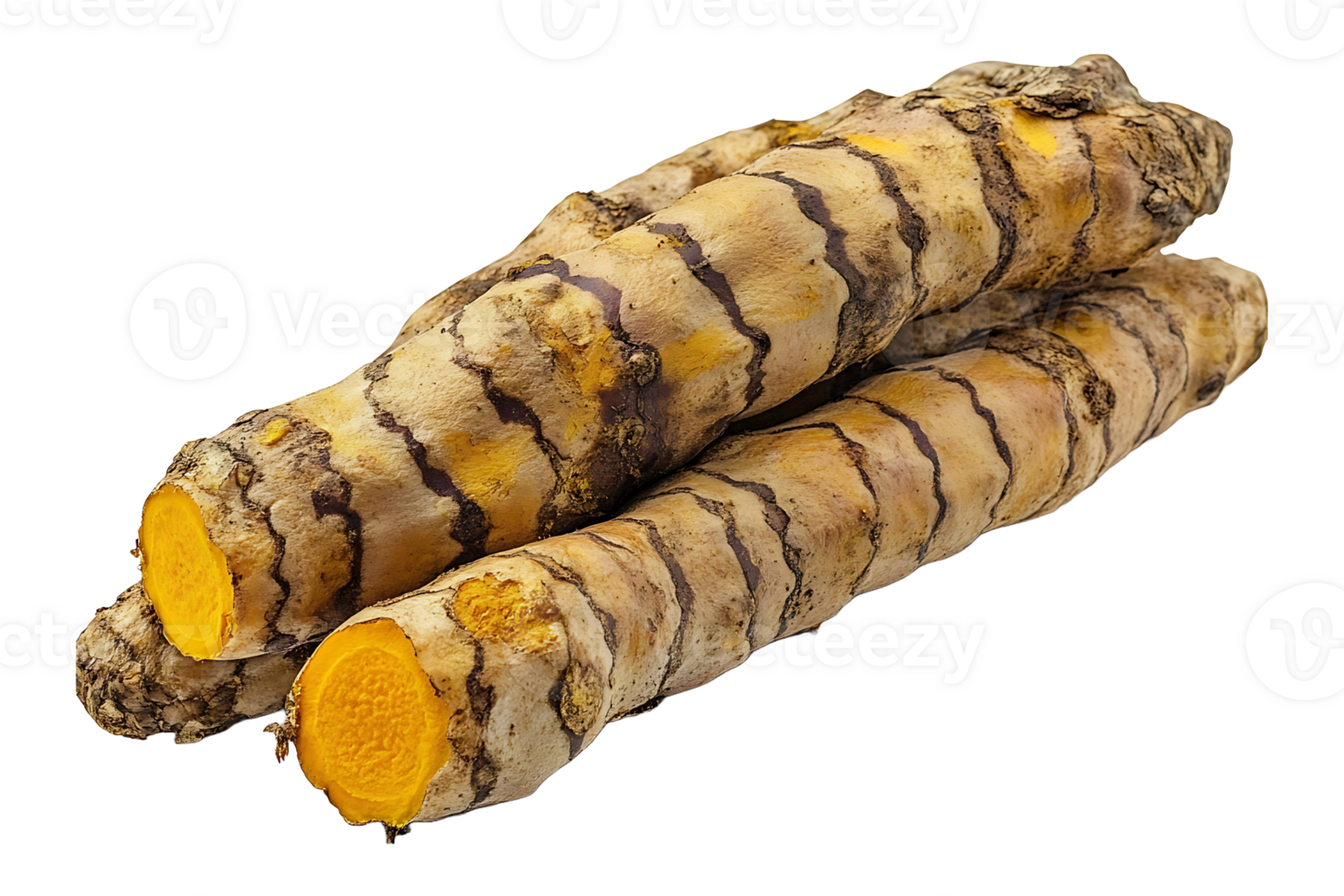 Turmeric root isolated on transparent background. png