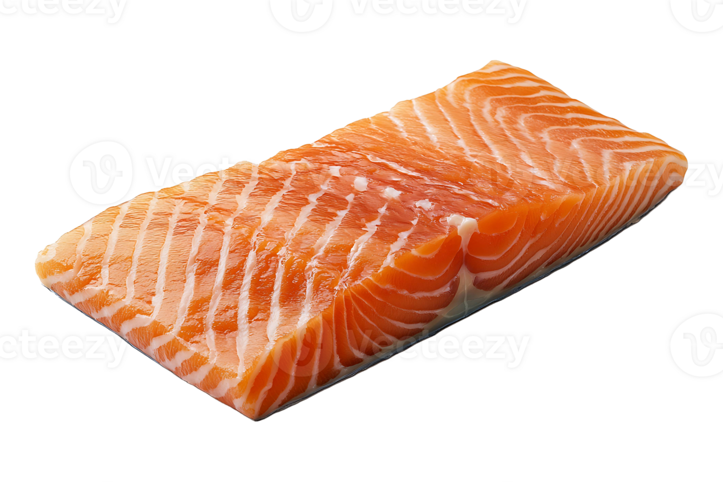 Raw salmon fillet isolated on transparent background png