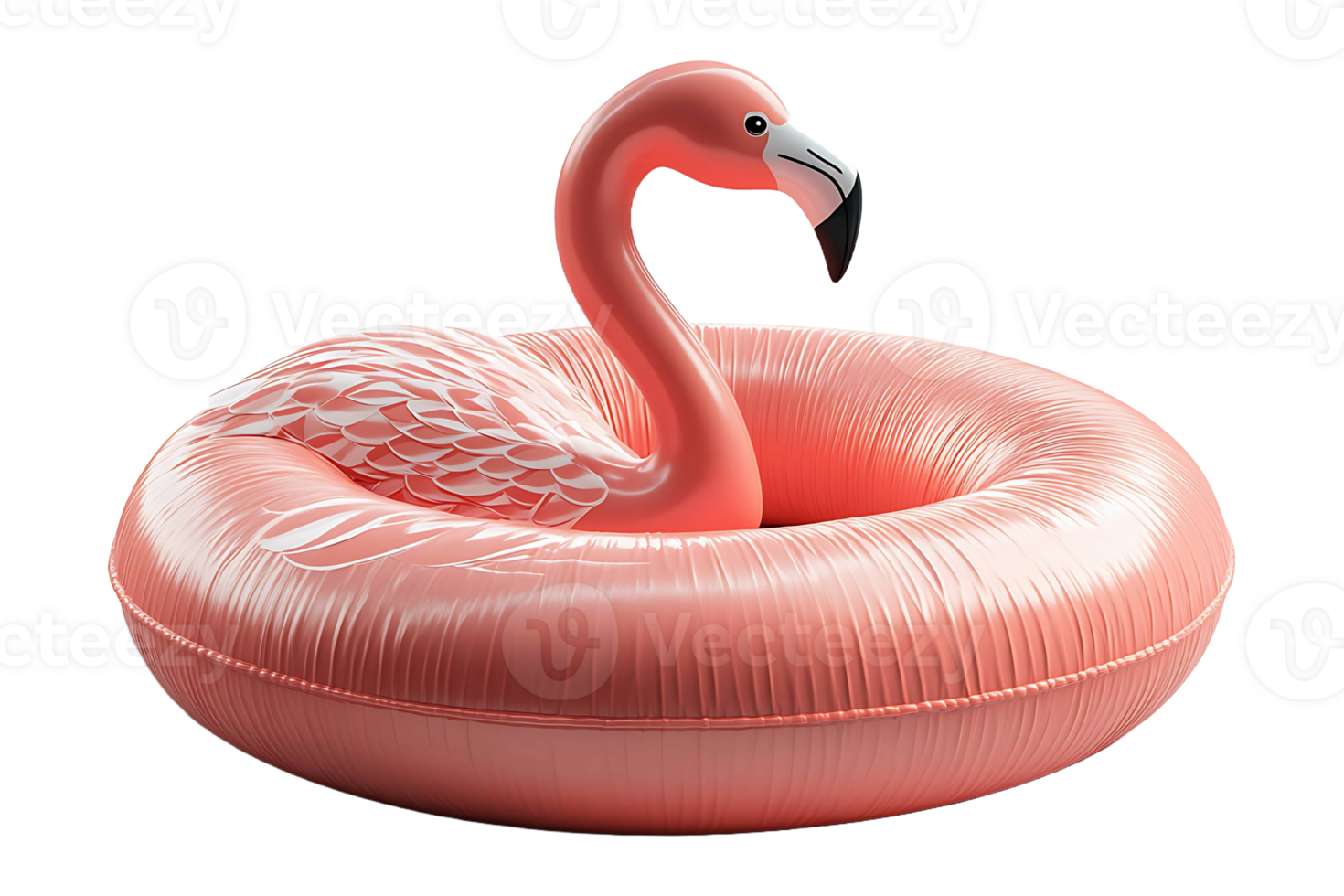 Render of a pink flamingo pool float isolated on transparent background png