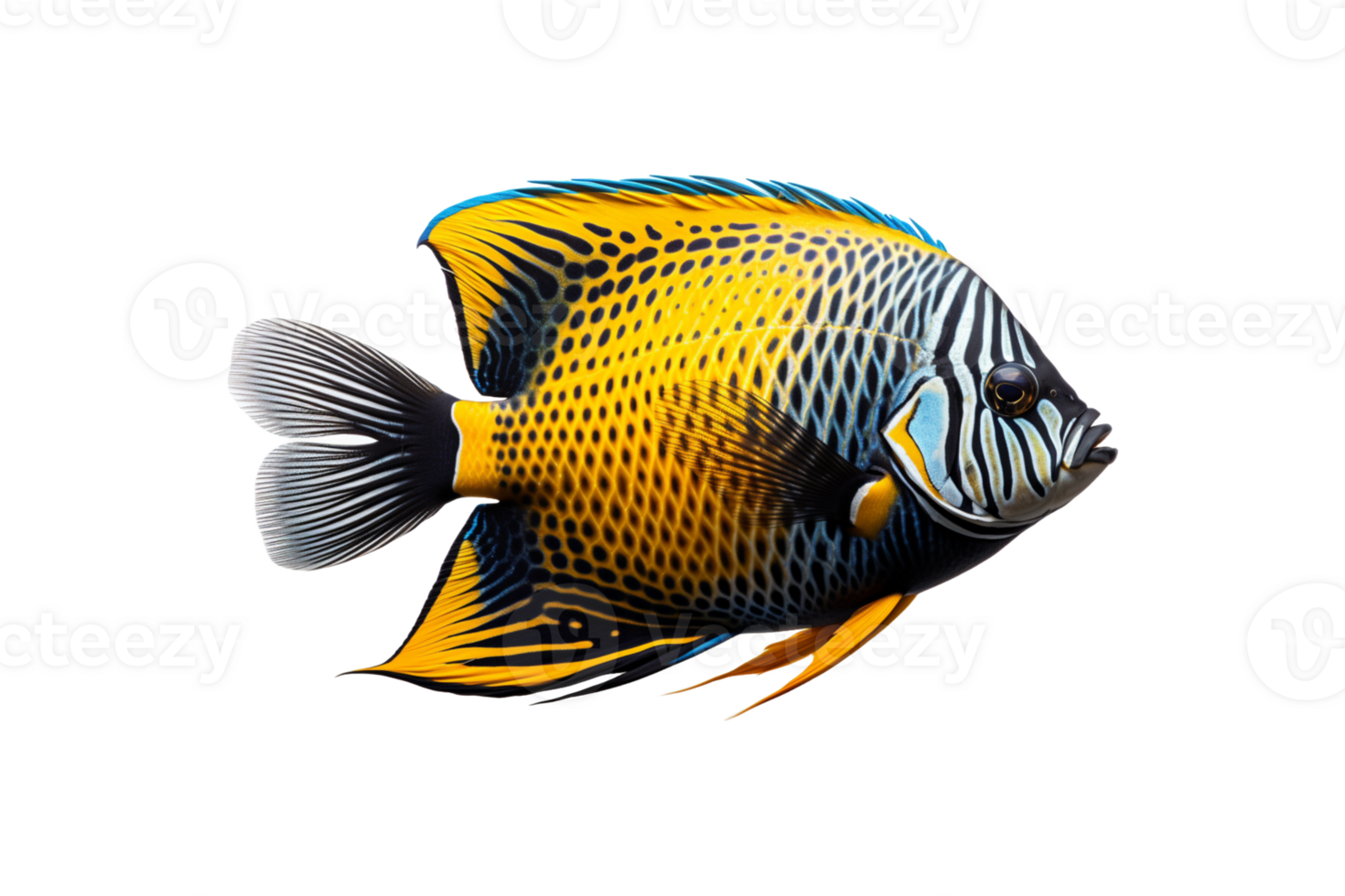 Angelfish on transparent background. png