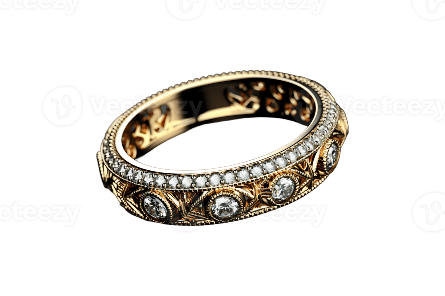 Beaded Finger Ring on transparent background. png