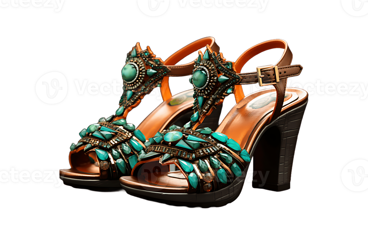 Beaded Sandals on transparent background. png