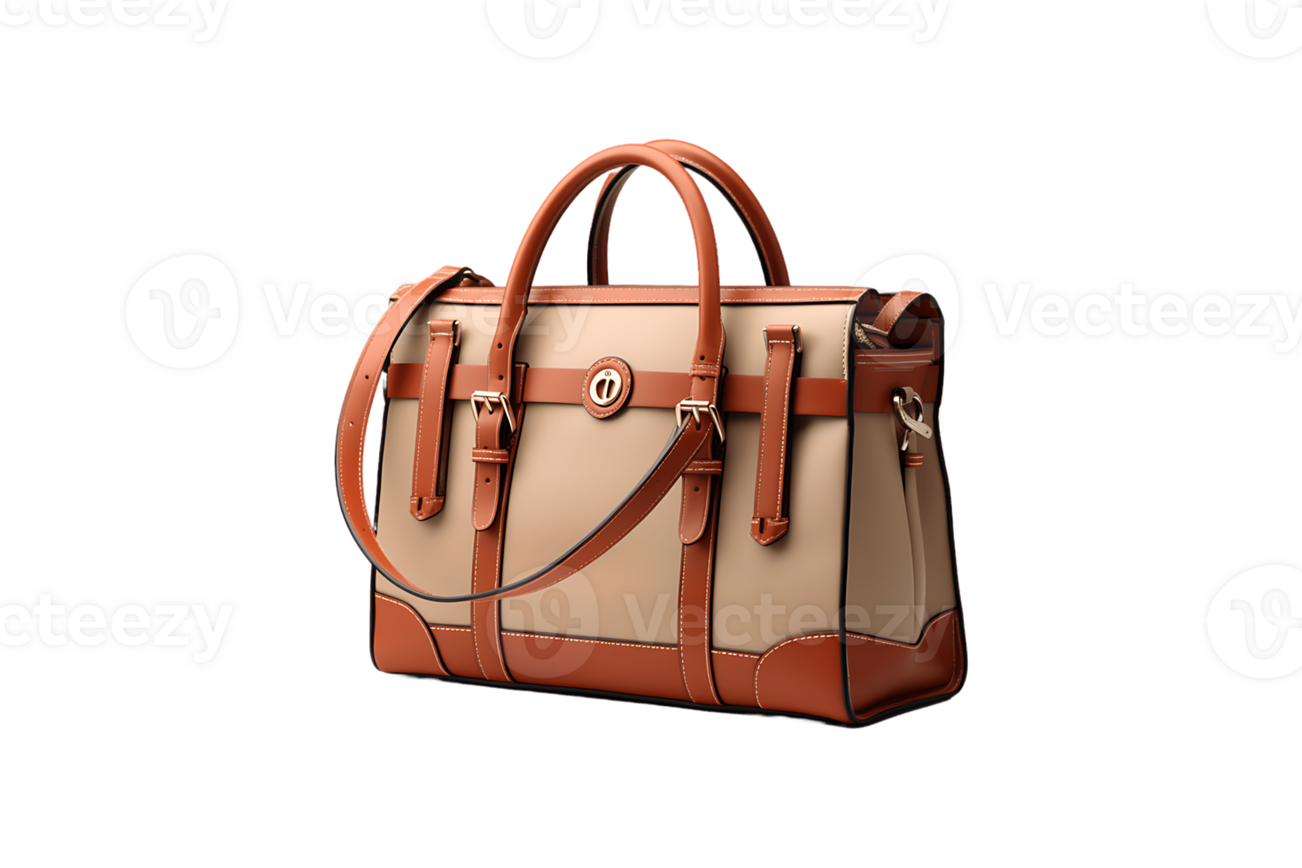 Canvas Handbag on transparent background. png