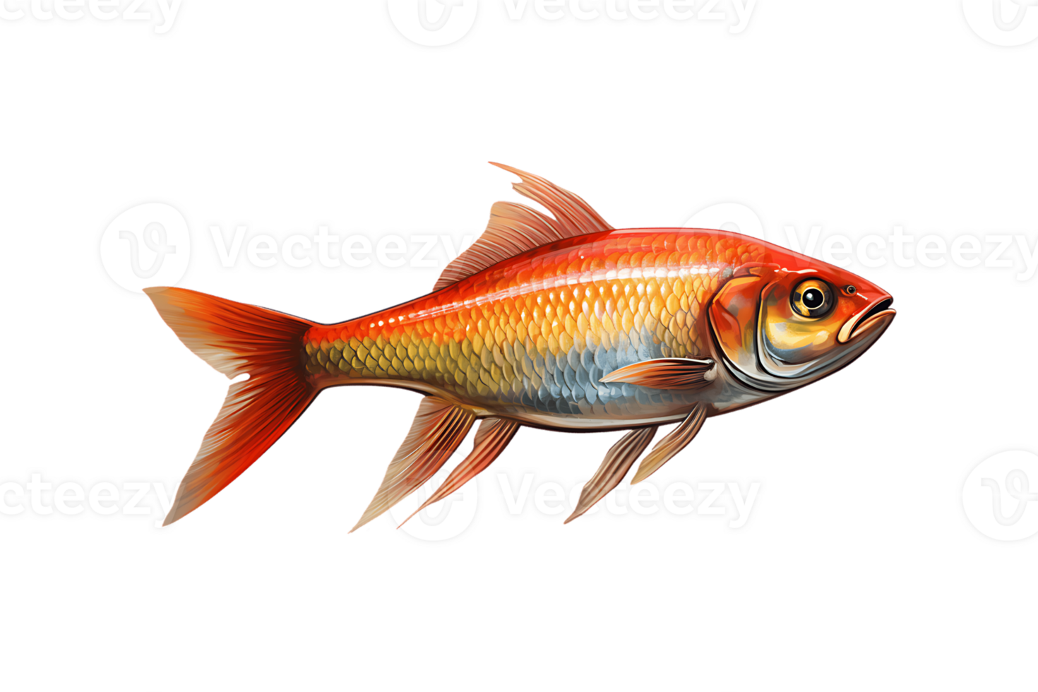 Cardinal Tetra Fish on transparent background. png