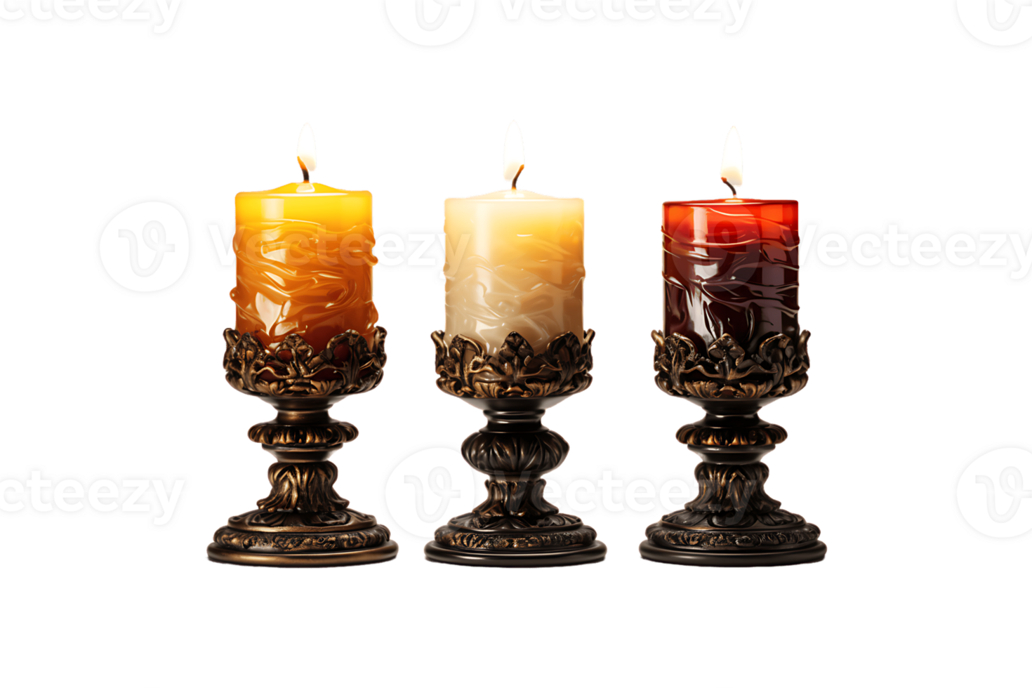 Candle Stands on transparent background. png