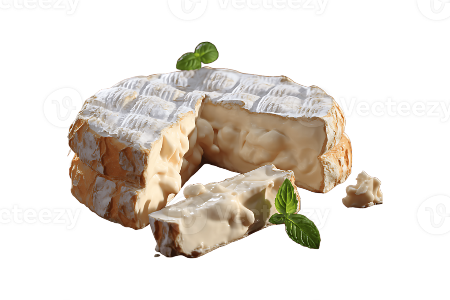 Camembert Cheese on transparent background. png