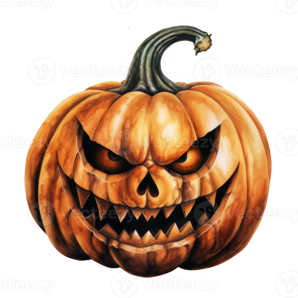 A Carved Pumpkin with an Evil Grin and Sharp Teeth png