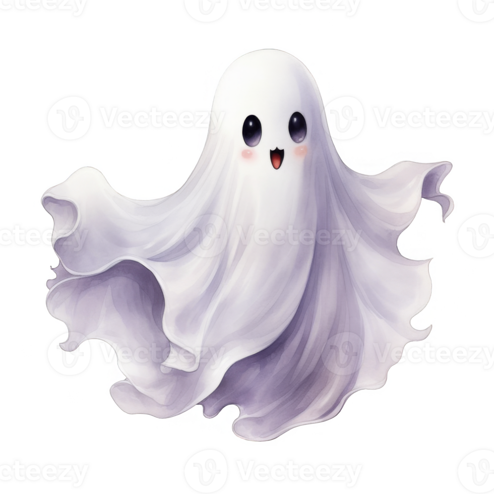 A Happy Cartoon Ghost with a Big Smile png