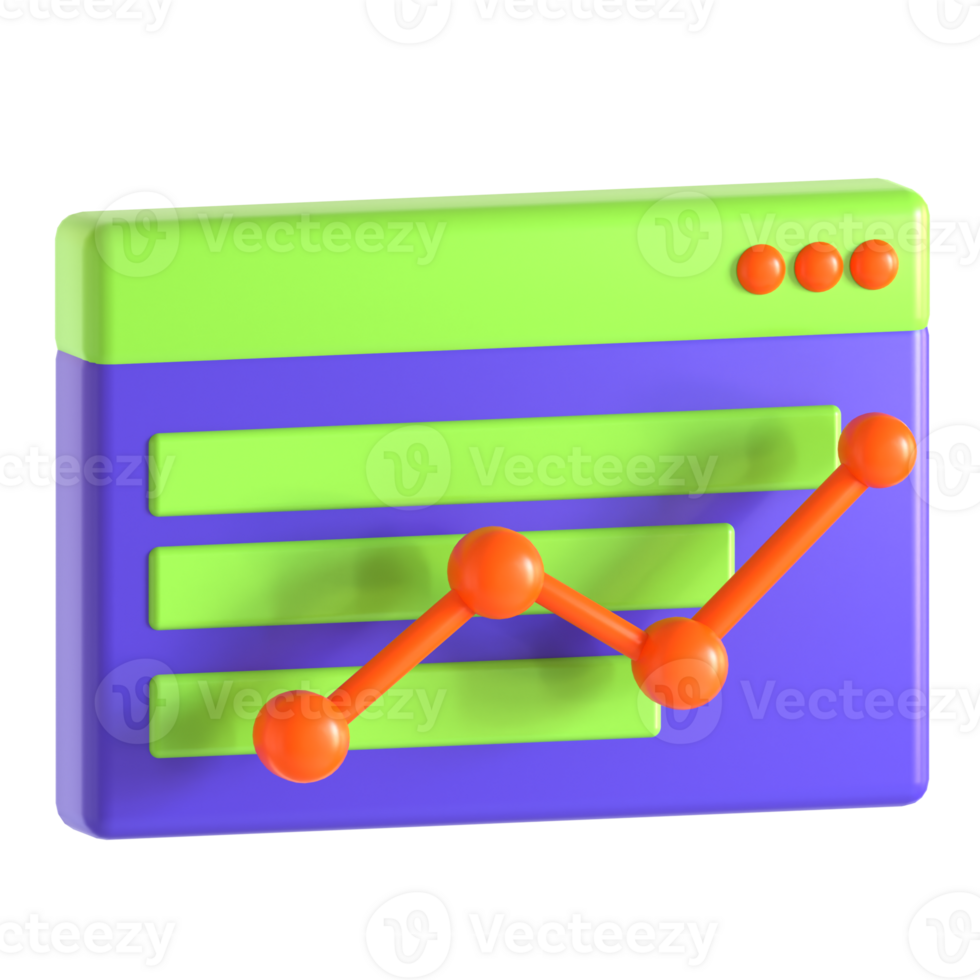 analytics and graph 3d icon illustration png