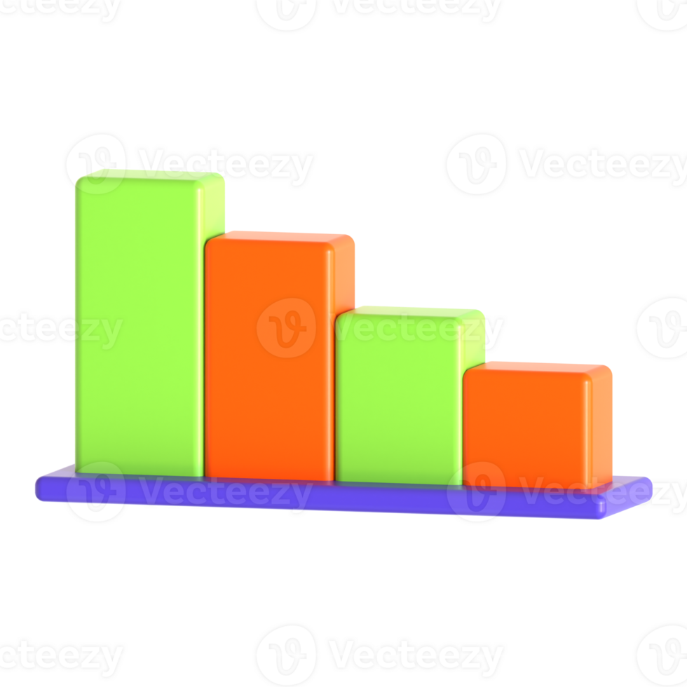A bar chart with three colored bars png