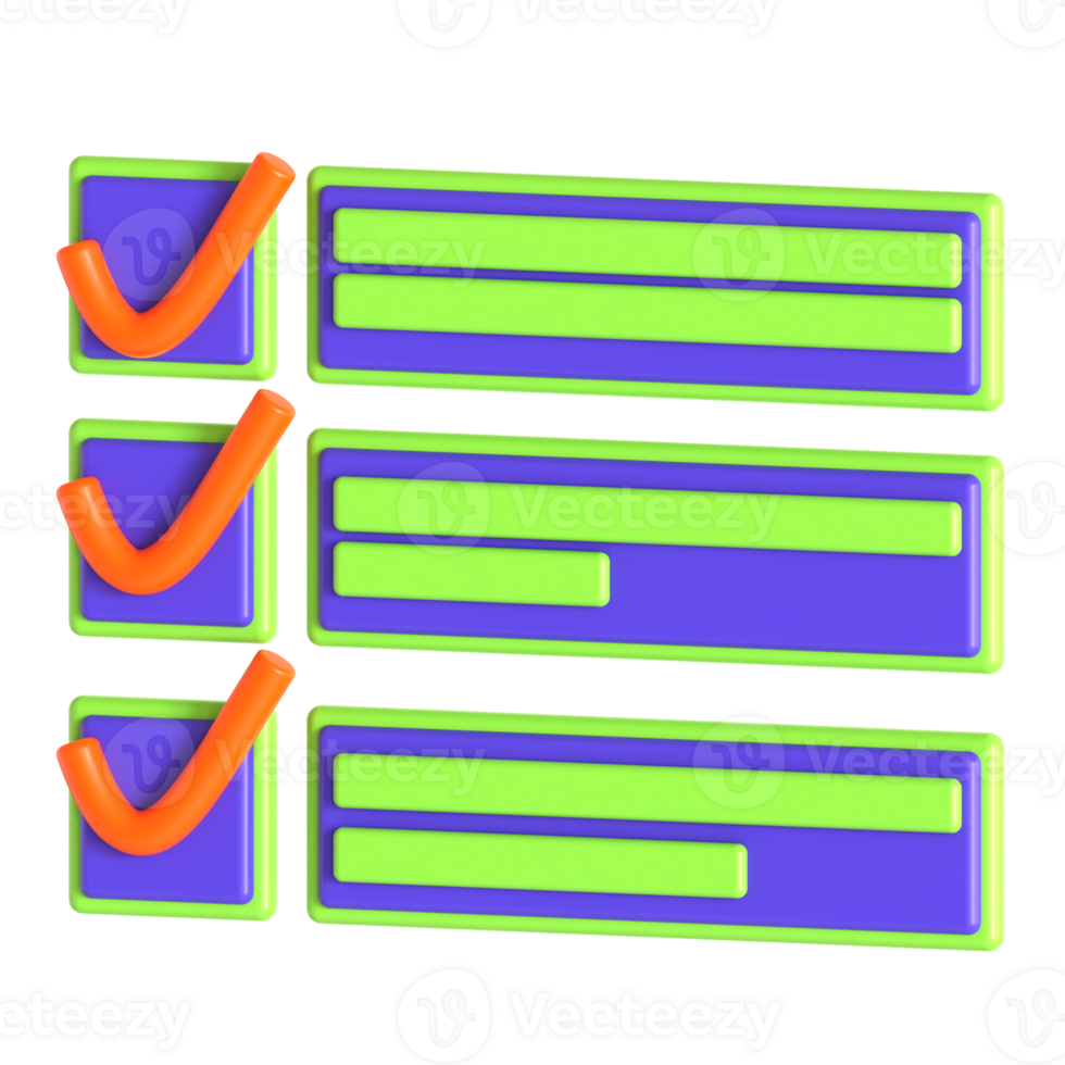A check list with a green check mark and a purple check mark png