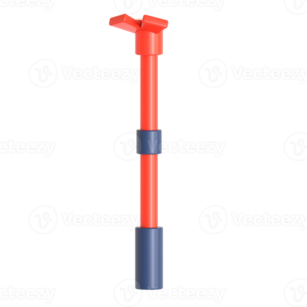 A red and blue plastic stick with a handle png