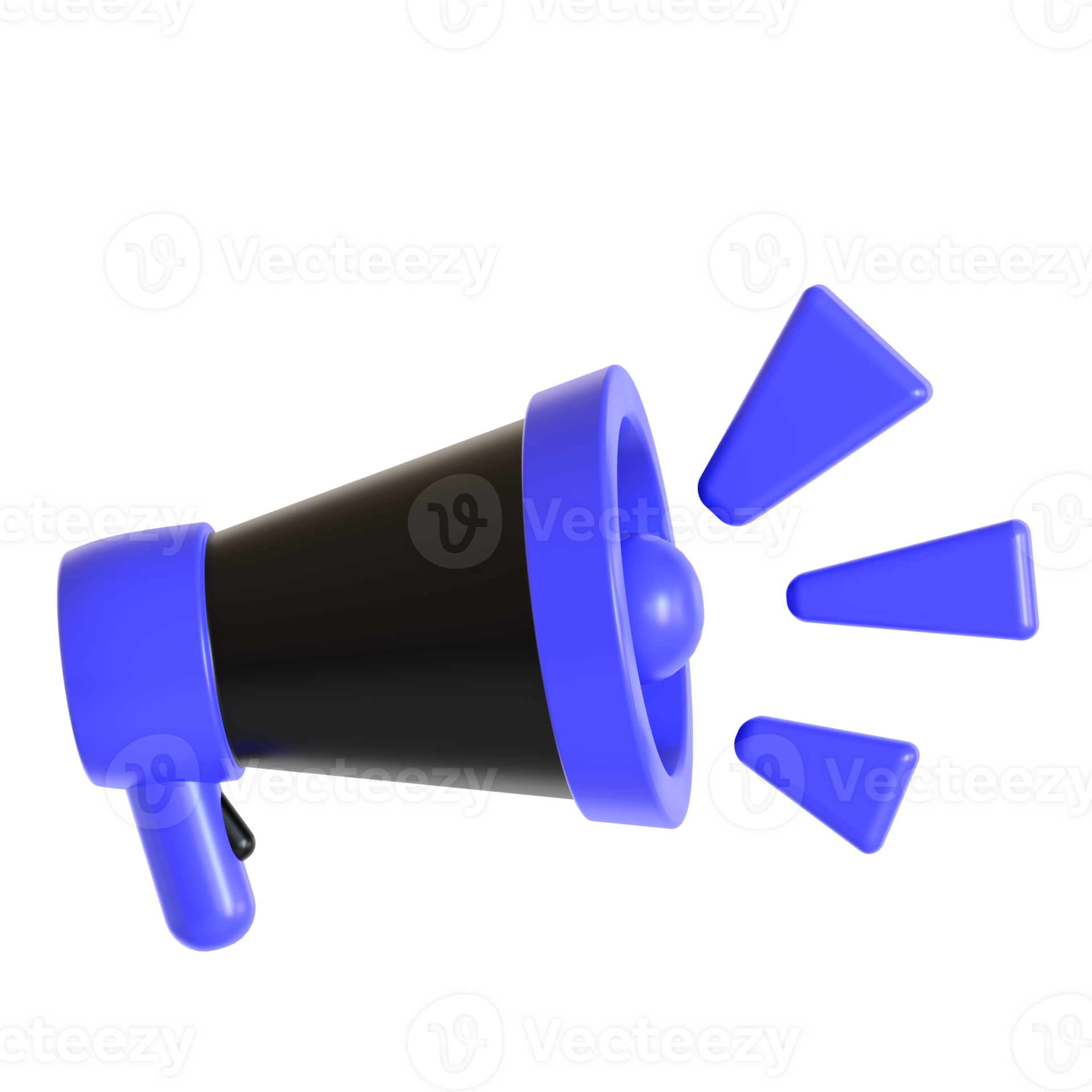 A blue megaphone with a black background 51341051 PNG