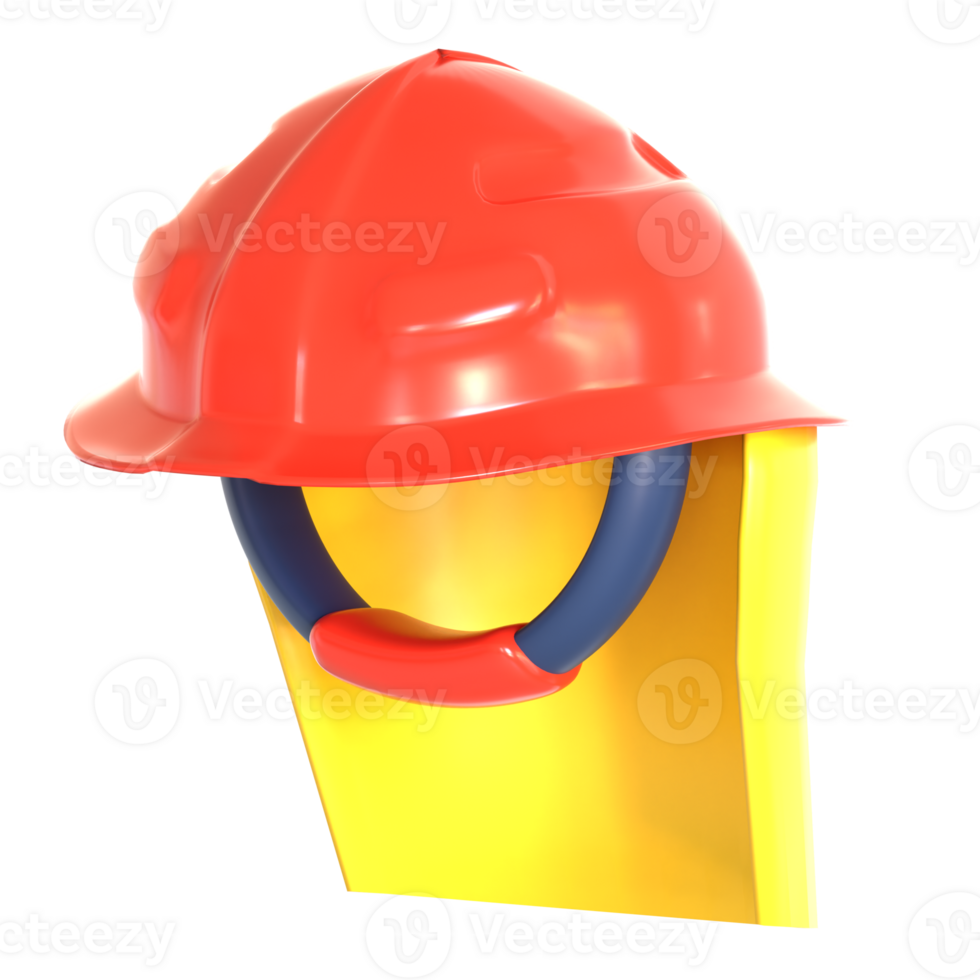 A red and yellow hard hat on a yellow block png