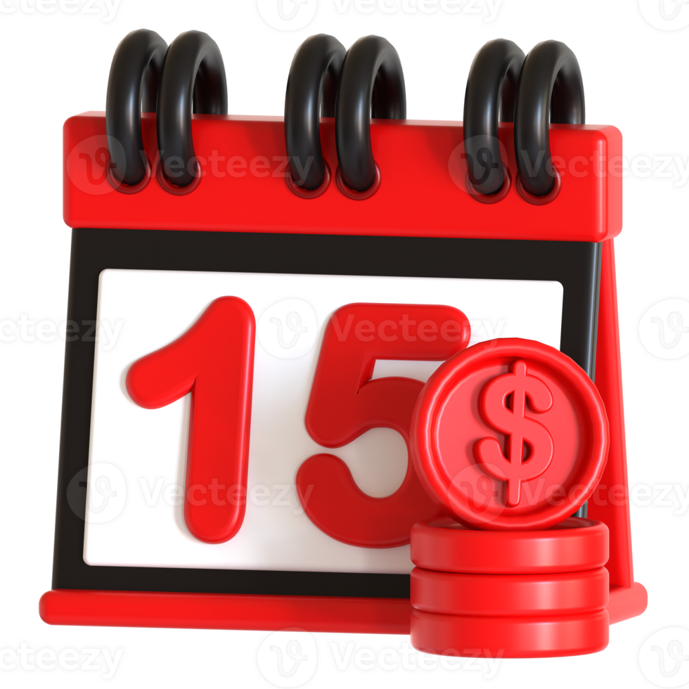 Calendar with dollar sign and coins png
